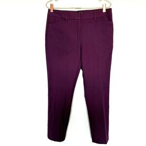White House Black Market Womens Slim Ankle Pants Size 8 Purple Office Career